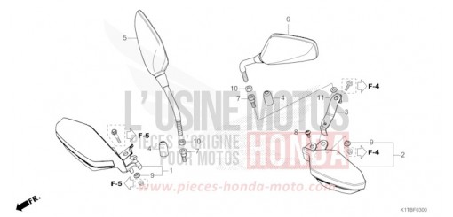 MIRROR/KNUCKLE GUARD CRF300LAS de 2025